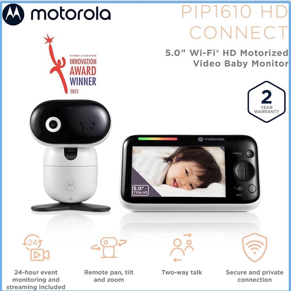 Motorola Black and White HD Video Baby Monitor